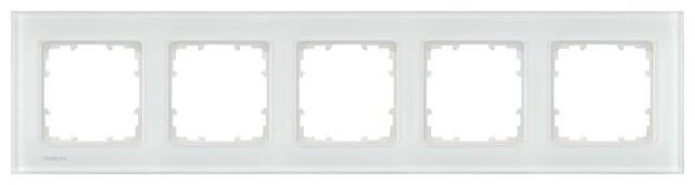  артикул 5TG12051 название Рамка 5-ая (пятерная), цвет Стекло Белое, Miro Glass
