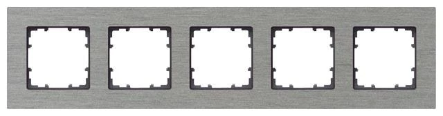  артикул 5TG11250 название Рамка 5-ая (пятерная), цвет Алюминий, Miro Aluminium